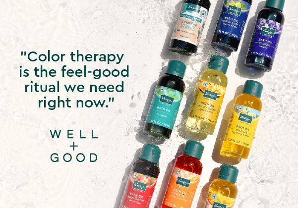 Kneipp bath oil color therapy Well + Good 